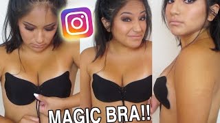 Instagrams Magic Bra Does it ACTUALLY Work BacklessStraplessPushup [upl. by Ahsil]