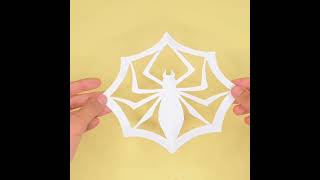 How to cut paper in spider shape  How to make spider with paper cutting [upl. by Asselam635]