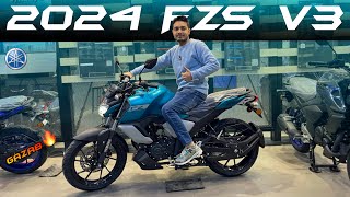 2024 Yamaha FZS V3 New Model Cyan Colour Review Perfect Bike For Everyone Man❤️ Price [upl. by Amerigo]