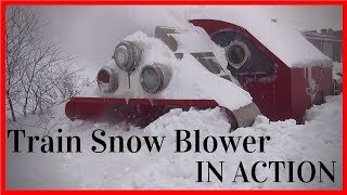 Biggest Snowfall vs Train Snowblower Train Snow Plow  Rotary Snow Plow Blower [upl. by Upshaw]