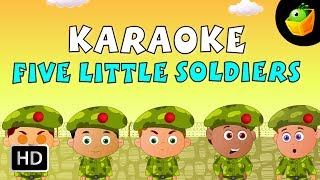 Five Little  Karaoke Version With Lyrics  CartoonAnimated English Nursery Rhymes For Kids [upl. by Esyla]