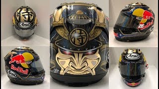 Dani Pedrosa MotoGp Helmet Arai RX7V 2018 Detail  Best Motorcycle Racing Helmet [upl. by Yseulte]