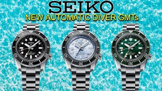 New Seiko Automatic Dive GMTs  Prospex GMT Diver SPB381 SPB383 and SPB385 New 6R54 [upl. by Corbin]