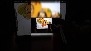 Digital invitation card tutorial how to draw on procreate easily shorts viralshort trending [upl. by Leagiba]