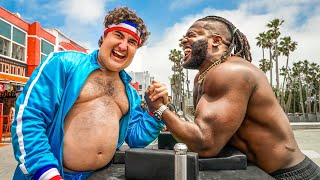 Fake Fat Suit Prank at Muscle Beach [upl. by Agnola401]