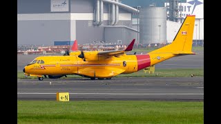 Canadian Airforce Casa CC295 Kingfisher departing Prestwick airport on delivery from Seville 4K [upl. by Llerehc]