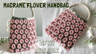 DIY  Macrame quotBloomquot Flower Bag Tutorial  Bolsa de macrame  마크라메 꽃 가방 [upl. by Siul801]