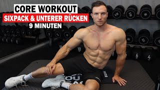 9 Minuten CORE Workout für Zuhause  SIXPACK  UNTERER RÜCKEN  Extrem effektiv  Sascha Huber [upl. by Short]