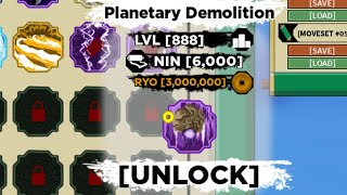 Shindo life Getting Planetary demolition  showcase [upl. by Nosremaj]