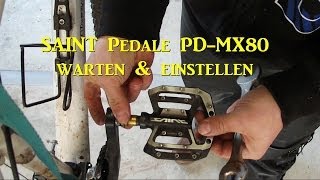 MTB  BMX Plattform Pedale warten amp einstellen SAINT Pedale PDMX80 Shimano [upl. by Ponzo747]