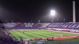 Curva Fiesole con un grande coreografia in tutto lo stadio  Fiorentina  Milan 30032024 Serie A [upl. by Fafa]