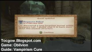 Oblivion  Quick Vampirism Cure Tutorial [upl. by Nirra]