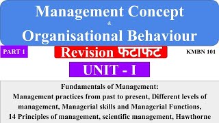 1 management concepts and organisational behaviour  aktu mba notes aktu mba classes  dwivedi [upl. by Maryrose]