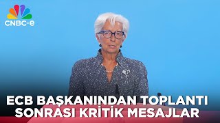 Avrupa Merkez Bankası Başkanı Legarde Faiz patikamız yok veri odaklı olacağız  ECB ÖZEL YAYIN [upl. by Aradnahc]