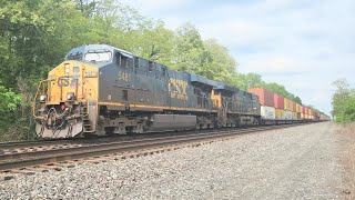 Little Fouled 1st Generation K5HL – CSX Intermodal I009 – ES40DC 5481 amp ET44AH 3270 – Madison Ohio [upl. by Shalom]