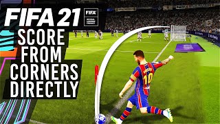 FIFA 21  How to Score Directly From Corner Kicks Olympic Goal Tutorial [upl. by Titania]