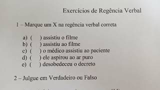 Exercícios de Regência Verbal [upl. by Boland]