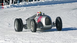 1936 Auto Union Type C V16 Sounds amp SLIDING on the ICE [upl. by Suoivatram]