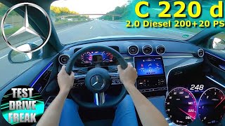 2022 Mercedes Benz C 220 d AMG Line 200  20 PS TOP SPEED AUTOBAHN DRIVE POV [upl. by Gypsy]