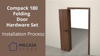 Milcasa Srore  Compack 180 Folding Door Hardware Set  Installation Process [upl. by Helsa]