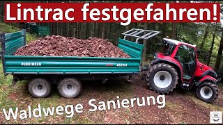 Lintrac 90 festgefahren Steine holen und Wege Sanierung mit Fendt 312 Vario  Pühringer  Öhler [upl. by Yoong96]