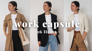 What To Wear To Work  16 item capsule endless outfits 📈 [upl. by Hobie231]