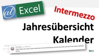 Jahresübersicht in Excel erstellen  Feiertage per Power Query importieren [upl. by Karr564]