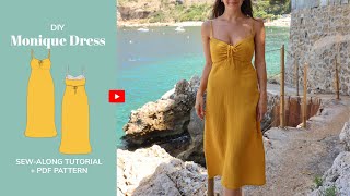 DIY Monique Ruched Dress Pattern Sewalong Tutorial  tintofmintPATTERNS [upl. by Erreipnaej91]