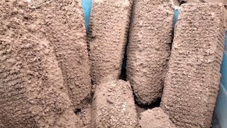 Grittiness overloaded brown dirt 🤎 sand mix dry crumbling in tub satisfying ASMR sounds [upl. by Llehsem]