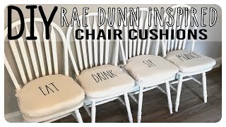 DIY  Rae Dunn Inspired Chair Cushions [upl. by Ohcamac]