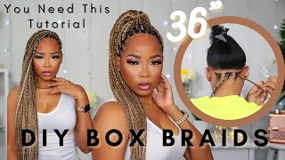 How To Box Braid Your Own Hair Beginners Friendly by Karrill DaDiva [upl. by Aryaz]