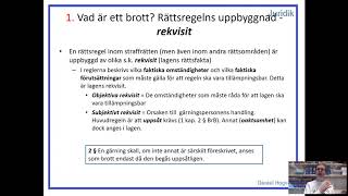 Straffrätt  Del 22  Brottens rekvisit [upl. by Odranreb]