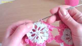 Как соединять мотивы вязание крючком How to connect the motifs crochet [upl. by Ehman]