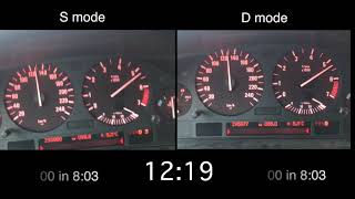 BMW E39 528i Acceleration D vs S mode [upl. by Bathesda]