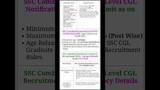 SSC Combined Graduate Level CGL Examination2024 ssc graduate [upl. by Will]