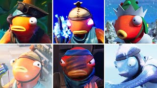 Evolution of Fishstick in All Fortnite Trailers amp Cutscenes [upl. by Leviralc]