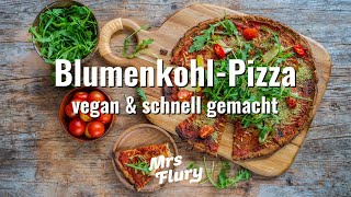 Blumenkohlpizza  Low Carb Pizza gesund amp vegan Rezept [upl. by Standice]