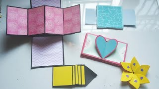 How to make cards for scrapbook  5 different Cards Ideas DIY Scrapbook making birthday cards [upl. by Elin]