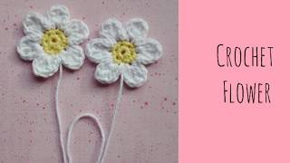 Crochet Flower Applique Tutorial 2D Blume Häkeln Anleitung [upl. by Pros]