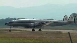 Lockheed Super Constellation landing at StGallen  Altenrhein 14062013 [upl. by Bluh520]