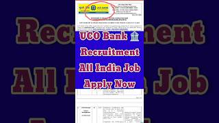 UCO Bank Recruitment 2024  UCO Bank Specialist Officer Recruitment 2024  UCO Bank Vacancy 2024 [upl. by Eecats]