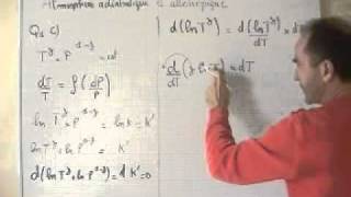thermodynamique  statique des fluides  atmosphère adiabatique dTT  fdPP [upl. by Marysa]
