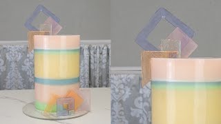 STUNNING Modern Layered Gelatin Cake  Geometric Isomalt Decorations  Cake Decorating Tutorial [upl. by Ferguson]