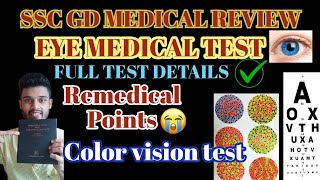 SSC GD Medical review 2024 SSC GD eye medical test details color vision test  ishihara test [upl. by Rramed]