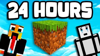 We Played Minecraft ONE BLOCK for 24 Hours Straight [upl. by Aninat723]