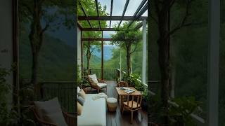 Luxury Lounge Oasis Calming Rainy Day Retreat Surrounded by Lush Greenery and Ambiance  shorts [upl. by Eelrac]