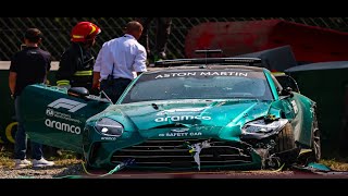 Formula One safety car crashes at Monza [upl. by Limoli]