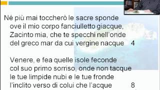 A Zacinto  Ugo Foscolo  Lezioni di Letteratura dellOttocento  29elodeit [upl. by Kjersti78]