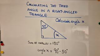 Calculating the third angle in a rightangled triangle [upl. by Leamse]