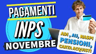 🟣 Pagamenti Novembre 2024 Assegno di Inclusione Naspi Assegno Unico Pensioni Carta Acquisti [upl. by Greggory]